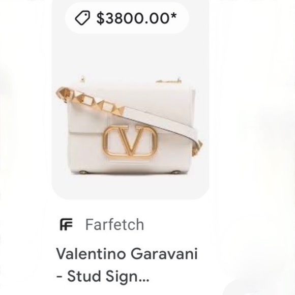 Valentino Garavani Stud Sign Shoulder Bag Light Ivory NIB - Picture 9 of 16